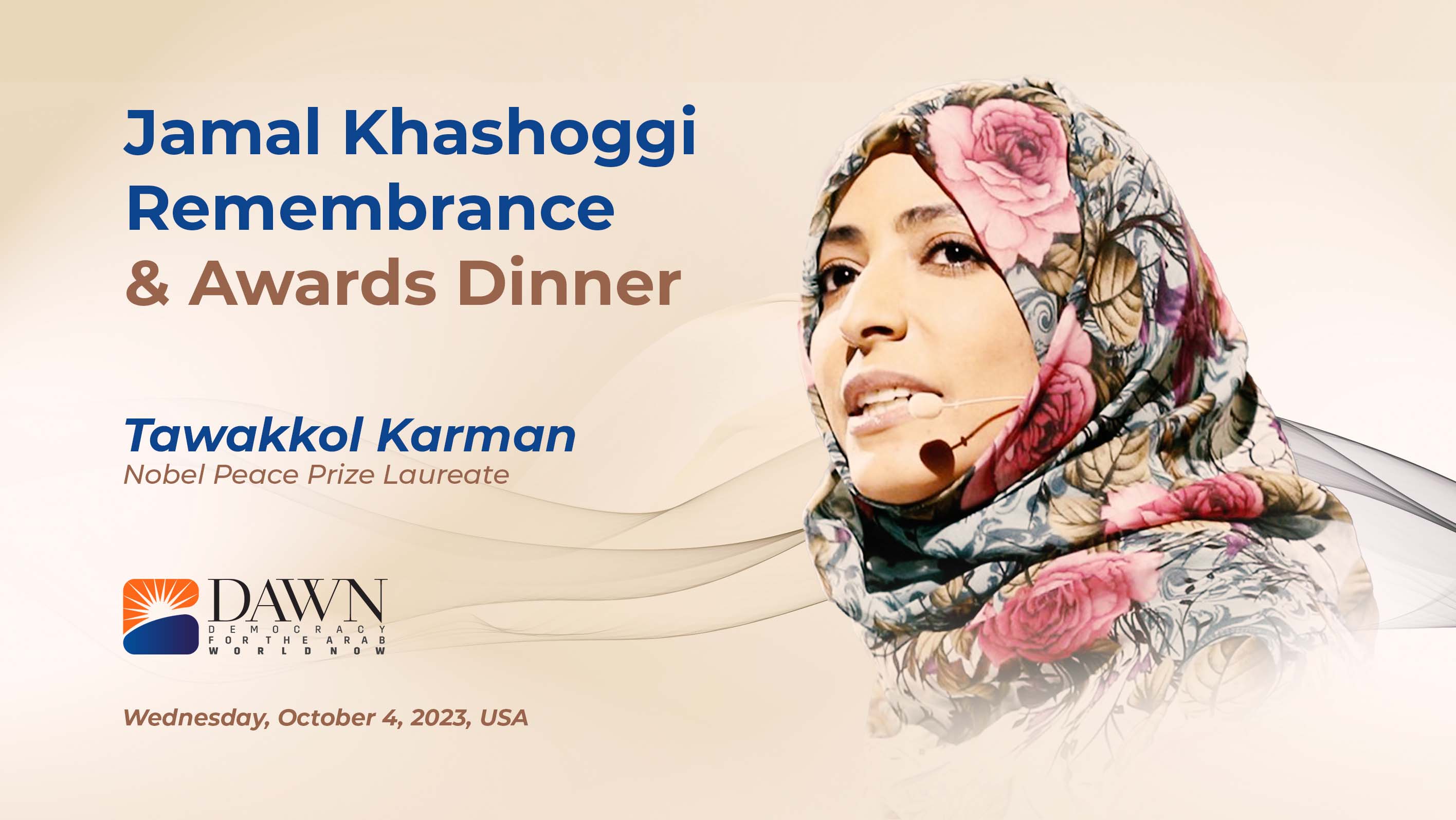 Tawakkol Karman to commemorate fifth anniversary of Jamal Khashoggi's assassination at DAWN event in Washington, DC
